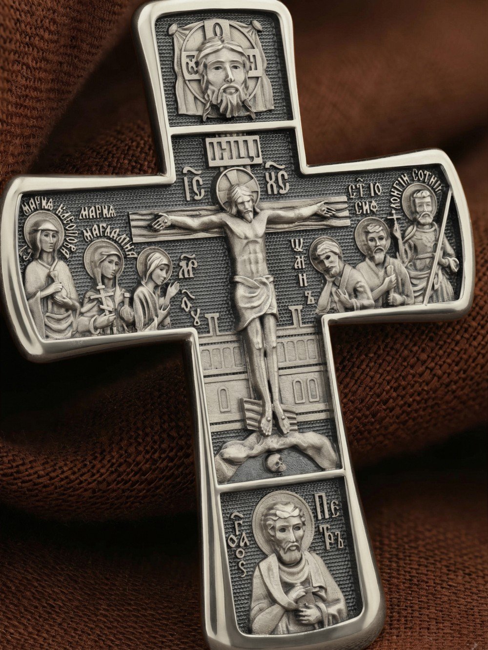 Крест из белого золота