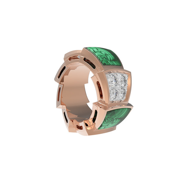 Подвеска из золота c бриллиантами и малахитом