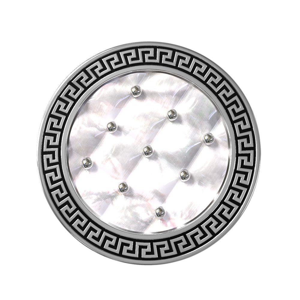 Кольцо из белого золота c эмаль и перламутром