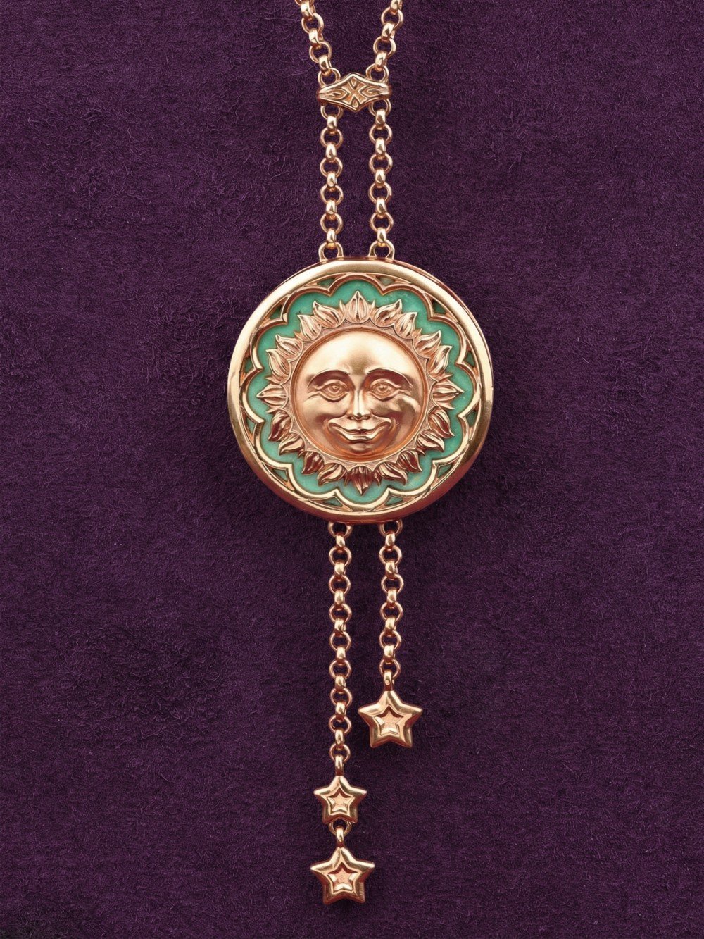 Колье из золота c бирюзой и лазуритом