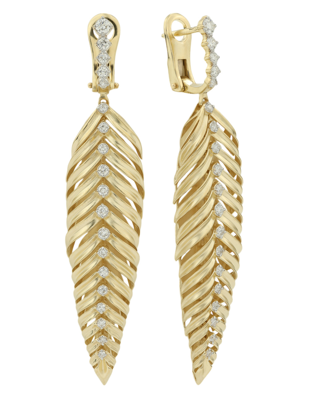 Серьги из лимонного золота c бриллиантами