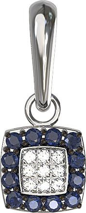 Подвеска из белого золота c бриллиантами и сапфиром