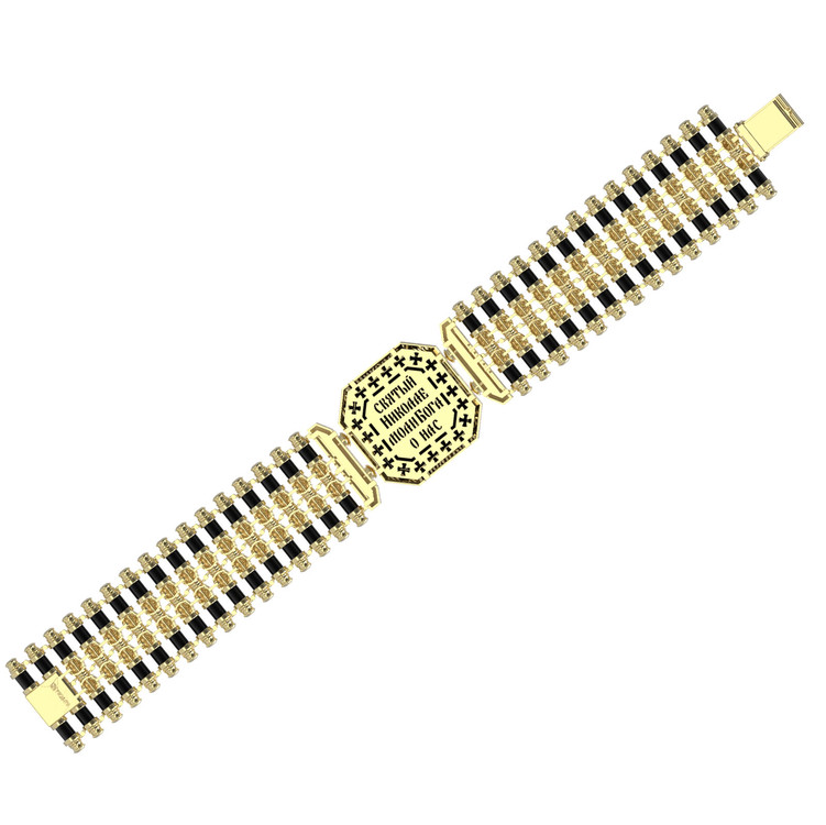 Браслет из лимонного золота c ониксом