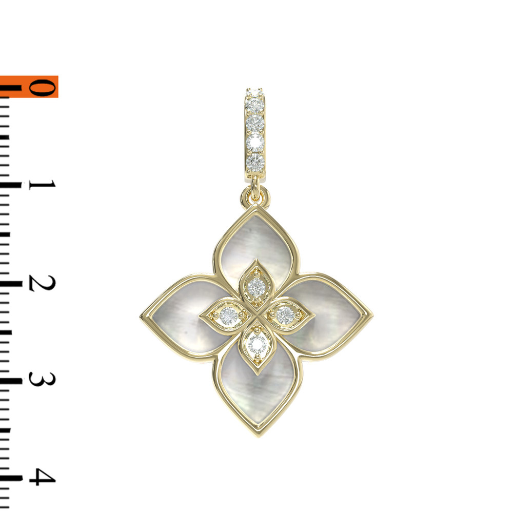 Подвеска из лимонного золота c бриллиантами и перламутром