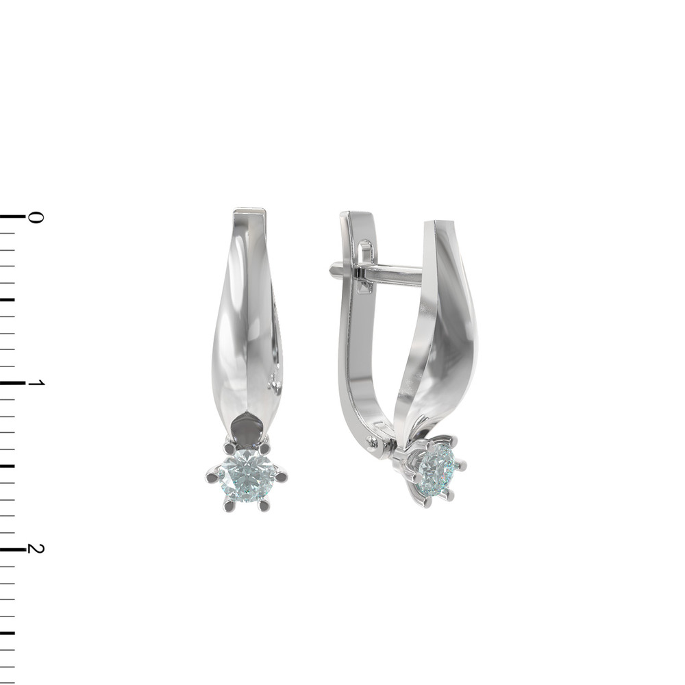 Серьги из белого золота c бриллиантами