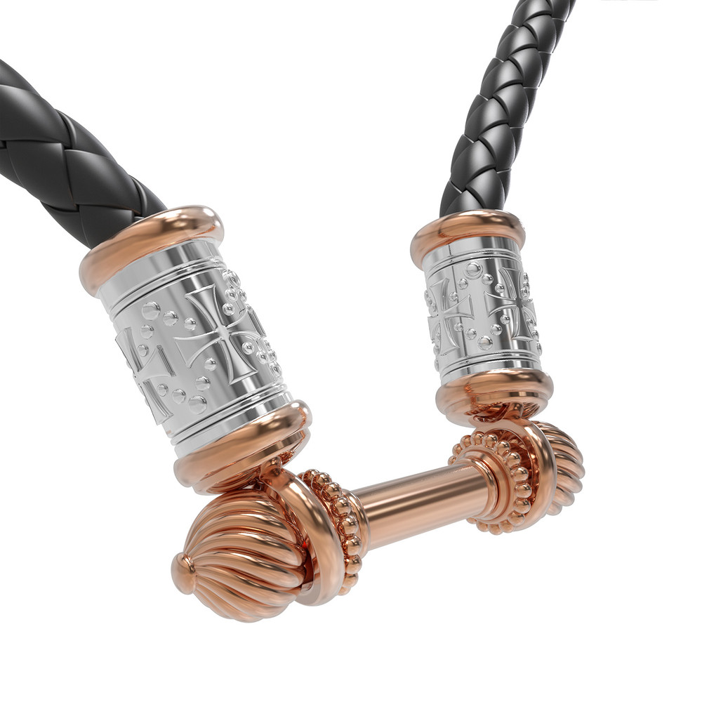 Шнурок кожаный из золота c кожаным шнурком