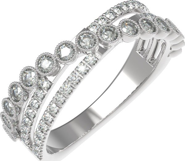 Кольцо из белого золота c бриллиантами