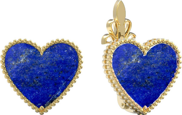 Серьги из лимонного золота c лазуритом