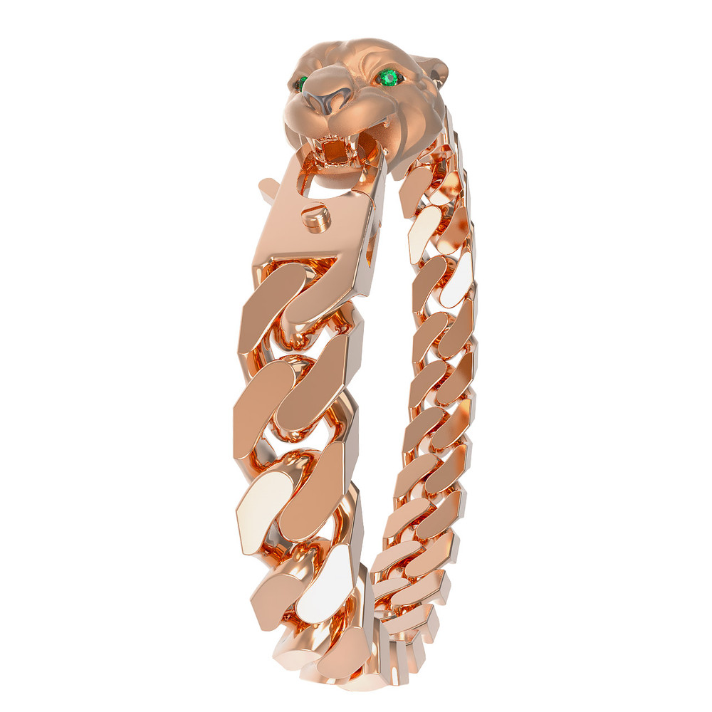 Браслет из золота c бриллиантами и изумрудом