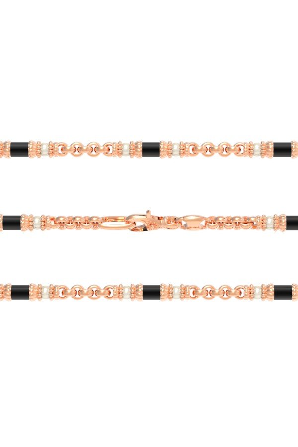 Цепь из золота c жемчугом и ониксом