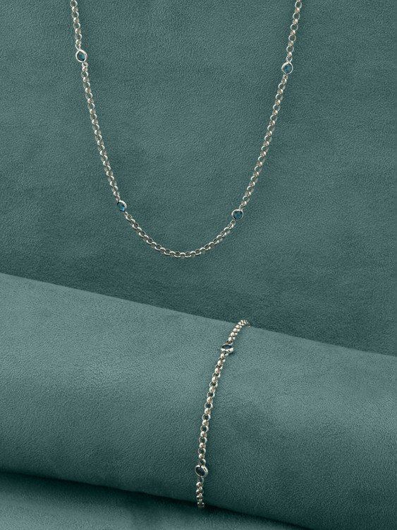 Цепь из белого золота c топазом London