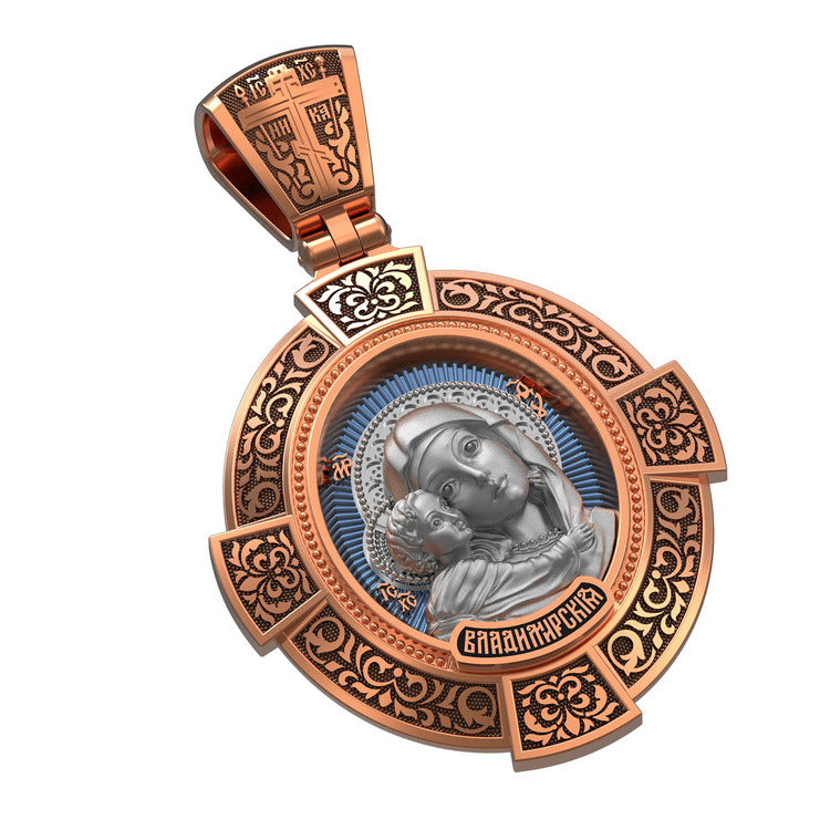 Образок из золота c эмаль