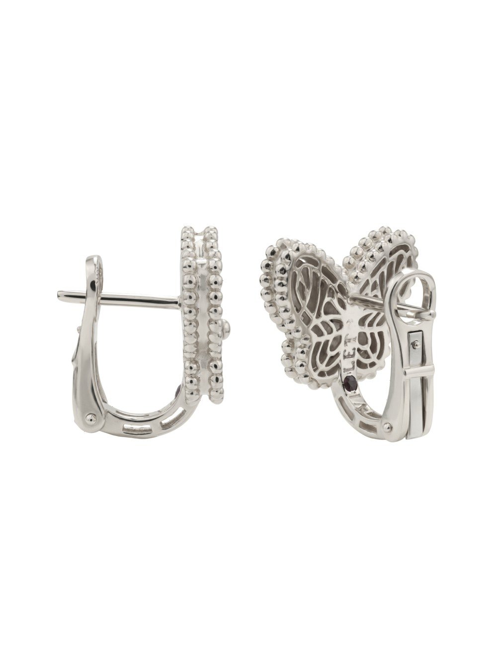 Серьги из белого золота c рубином