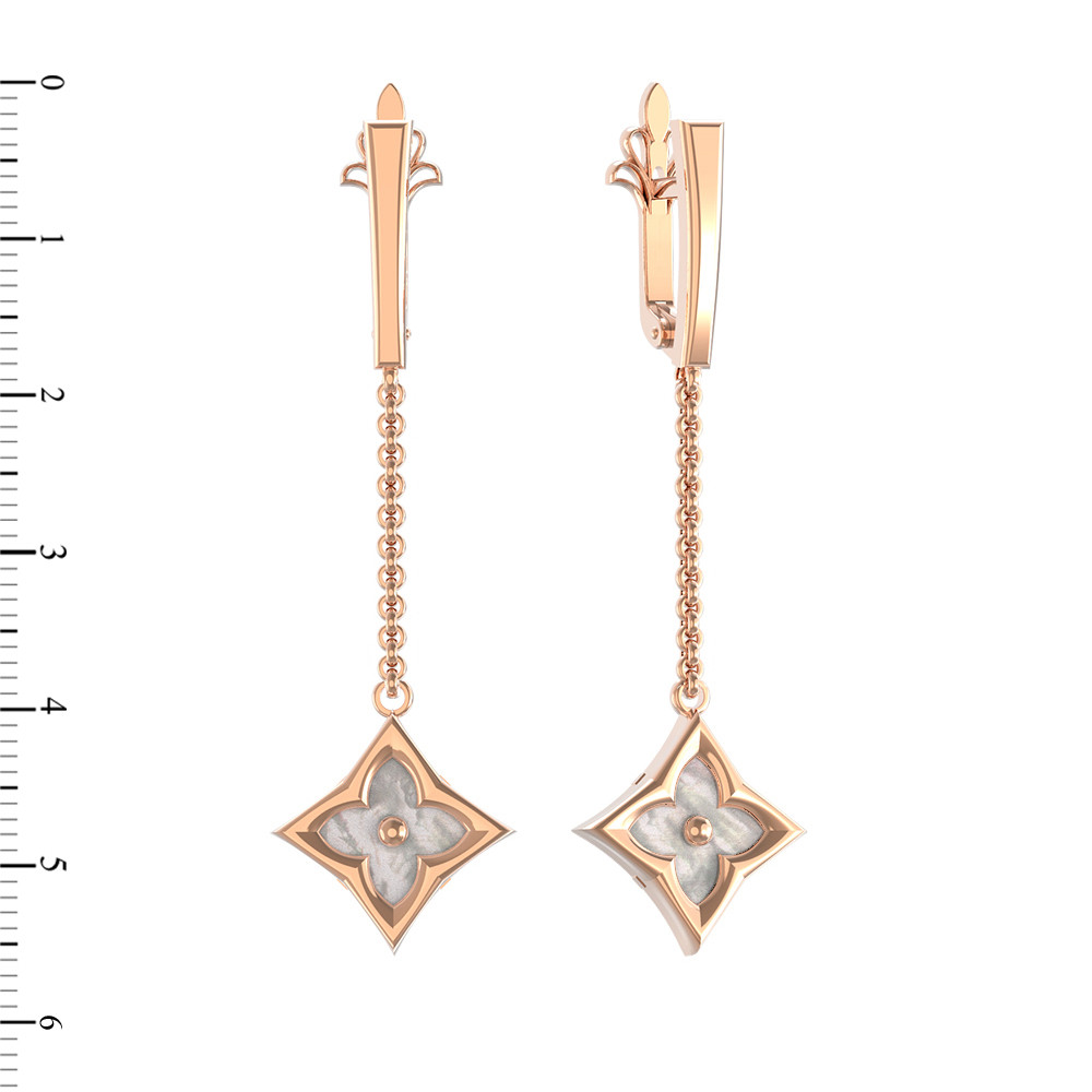 Серьги из золота c перламутром