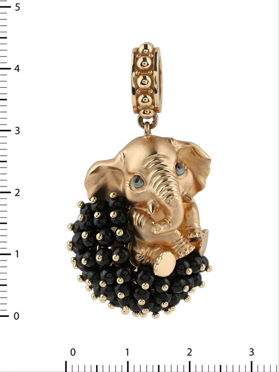 Подвеска из золота c эмаль и ониксом