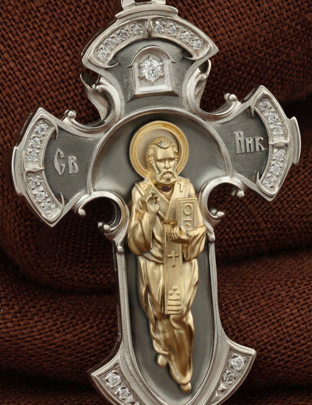 Крест из серебра и золота