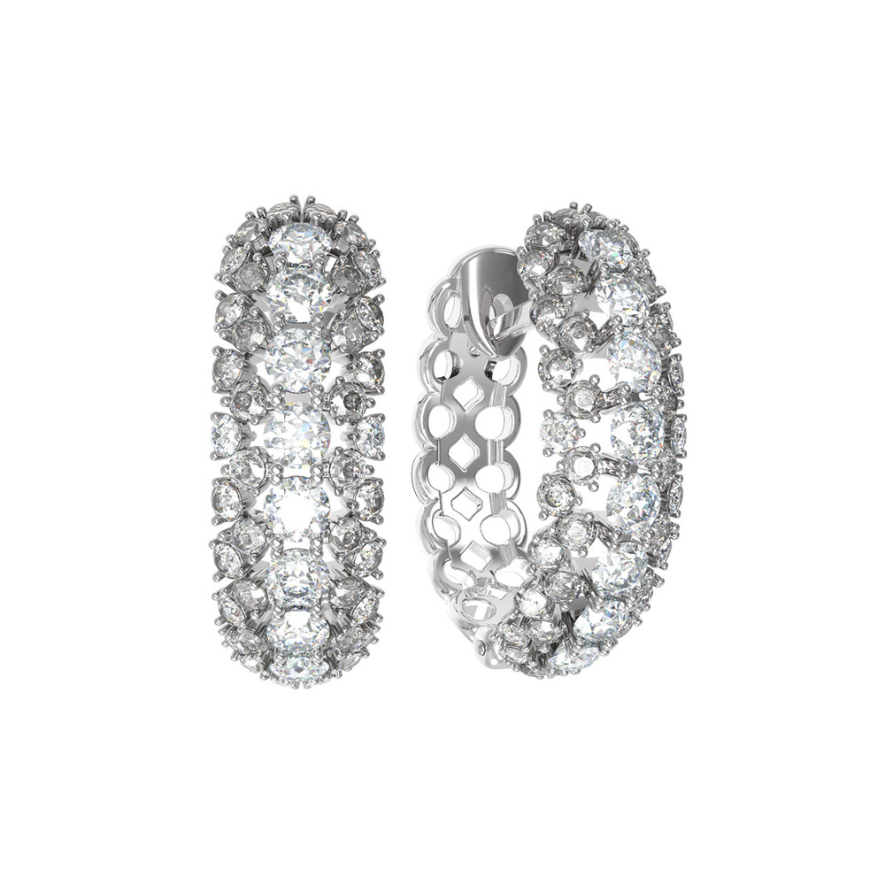 Серьги из белого золота c бриллиантами