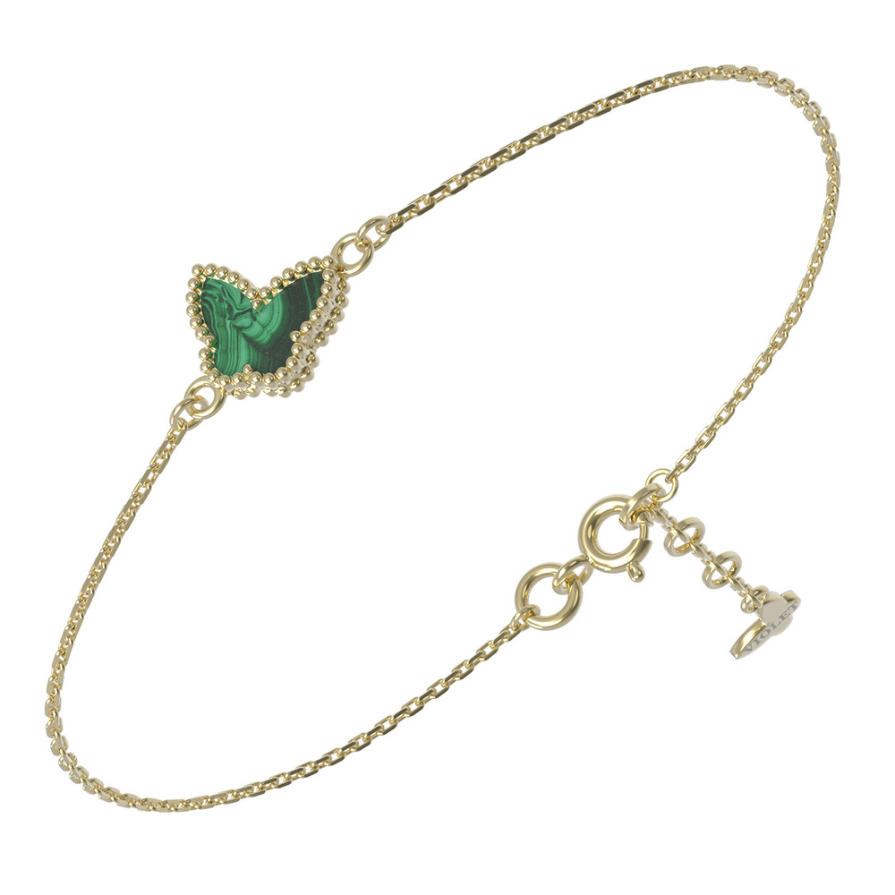 Браслет из лимонного золота c малахитом