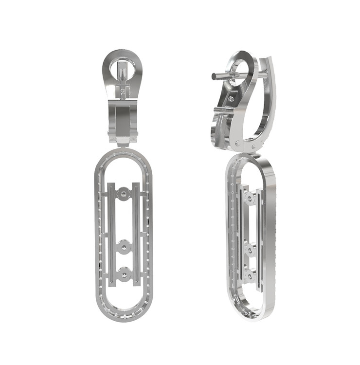 Серьги из белого золота c бриллиантами