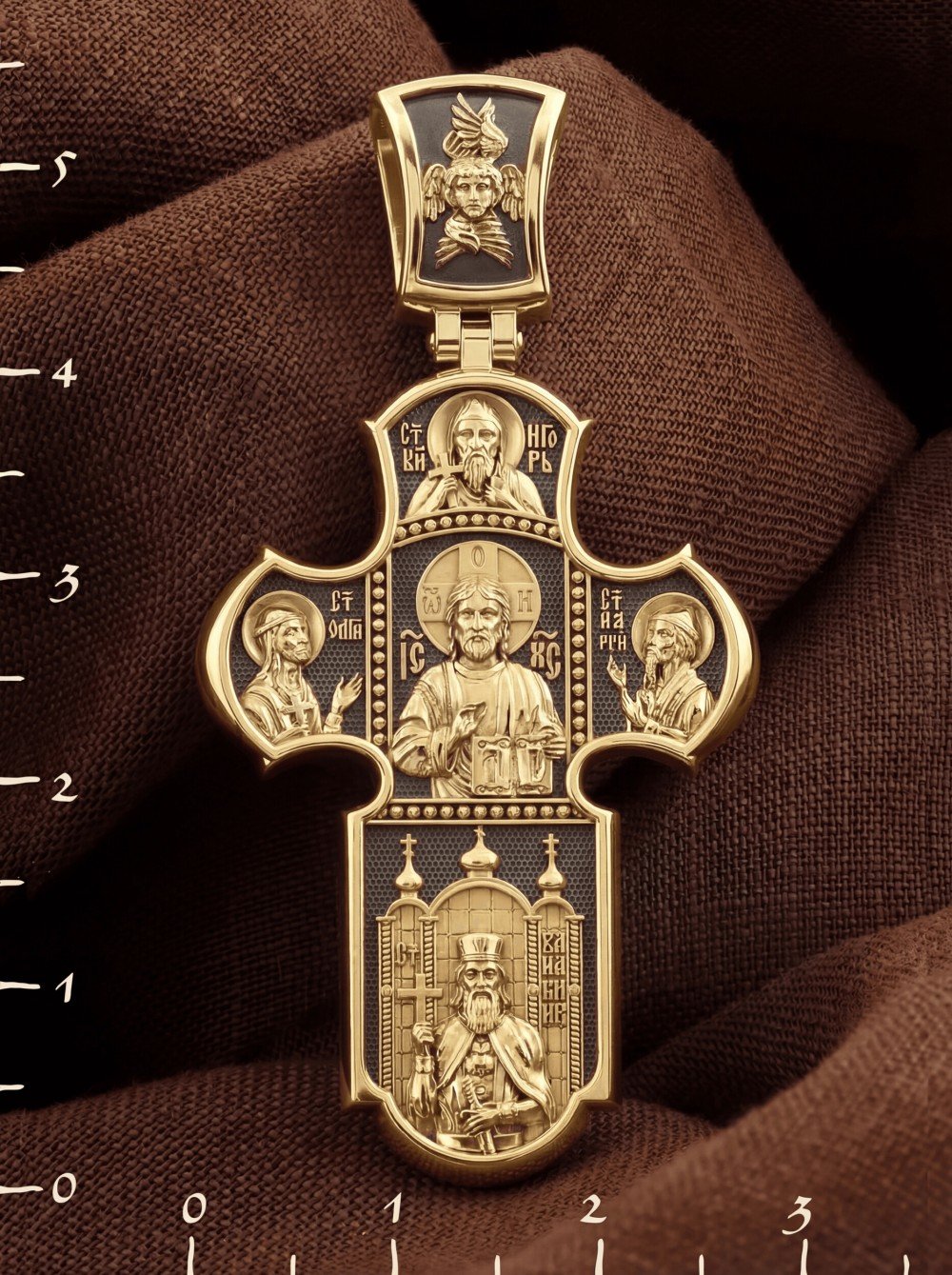 Крест из лимонного золота