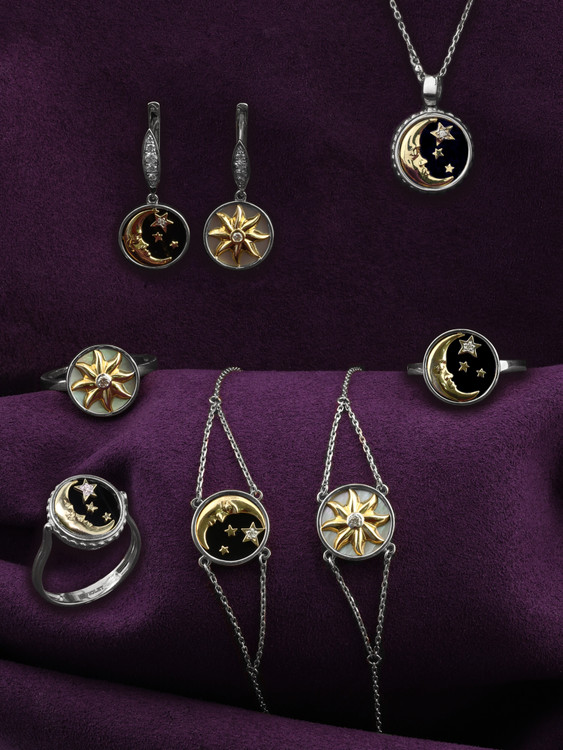 Браслет из белого золота c бриллиантами и перламутром