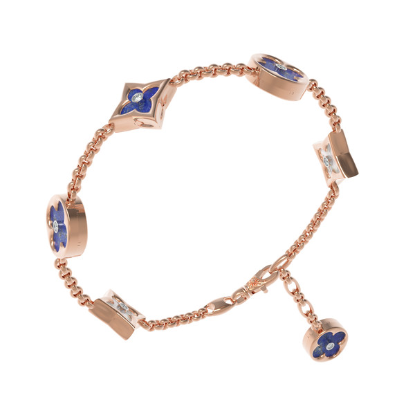 Браслет из золота c бриллиантами, лазуритом и перламутром