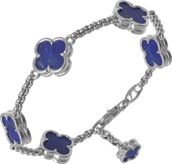 Браслет из белого золота c лазуритом