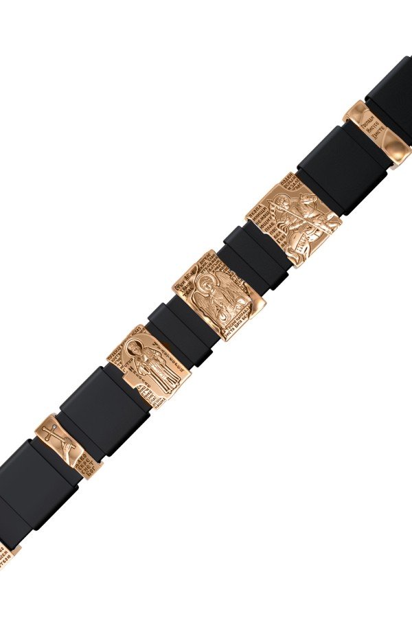 Браслет из золота c кожаным шнурком