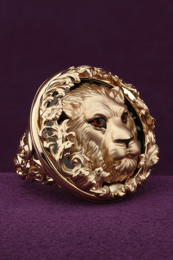 Кольцо из золота c эмаль и ониксом