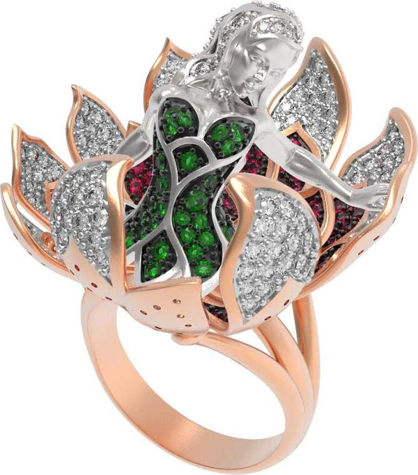 Кольцо из золота c фианитом