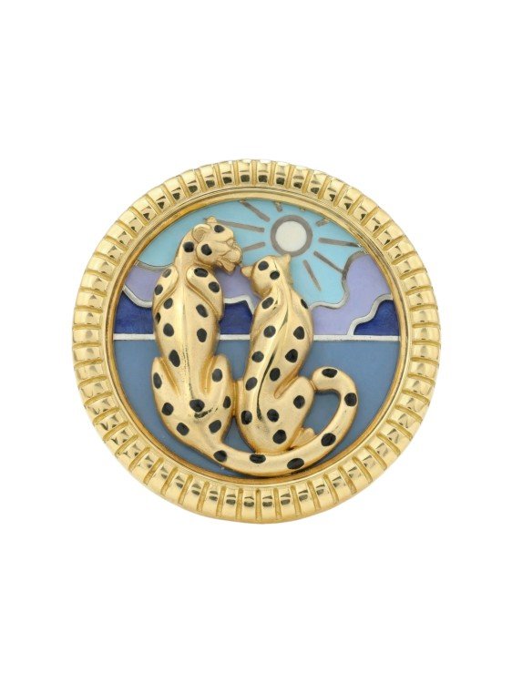 Кольцо из лимонного золота c эмаль