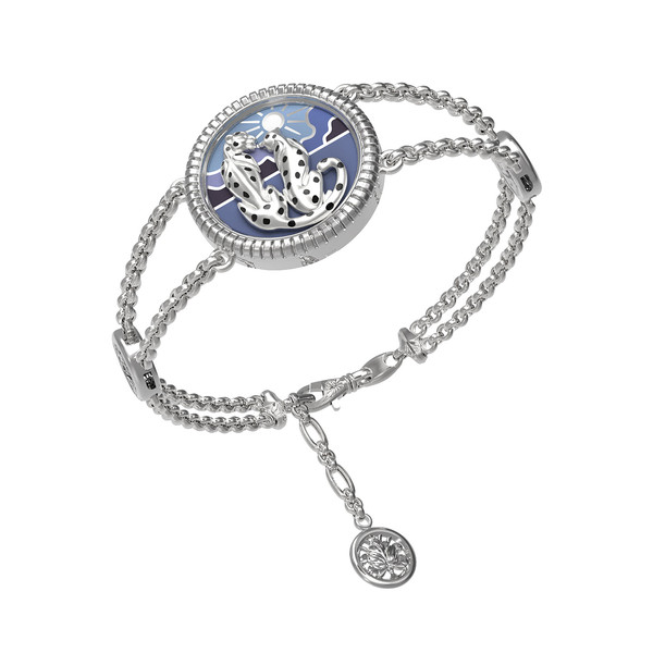 Браслет из белого золота c эмаль