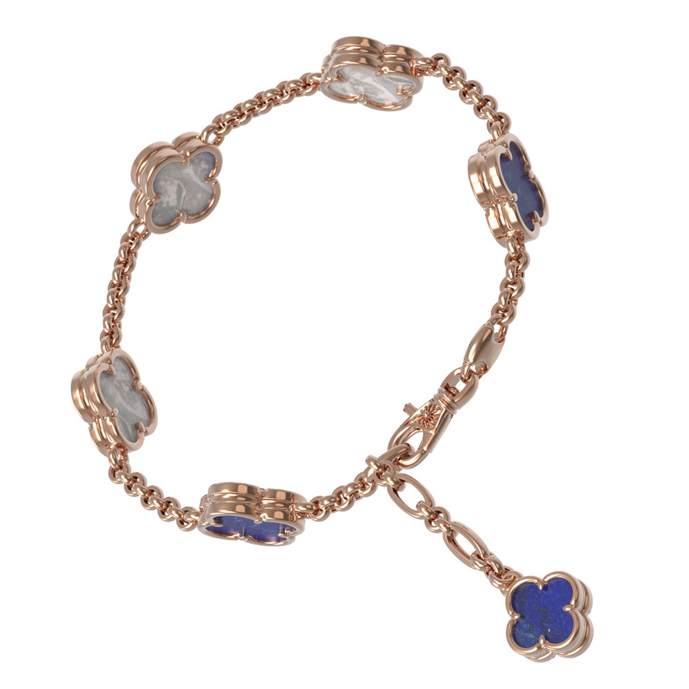 Браслет из золота c лазуритом и перламутром