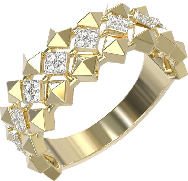 Кольцо из лимонного золота c бриллиантами