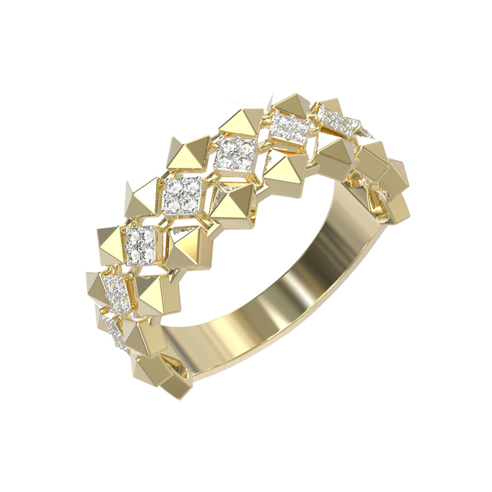 Кольцо из лимонного золота c бриллиантами