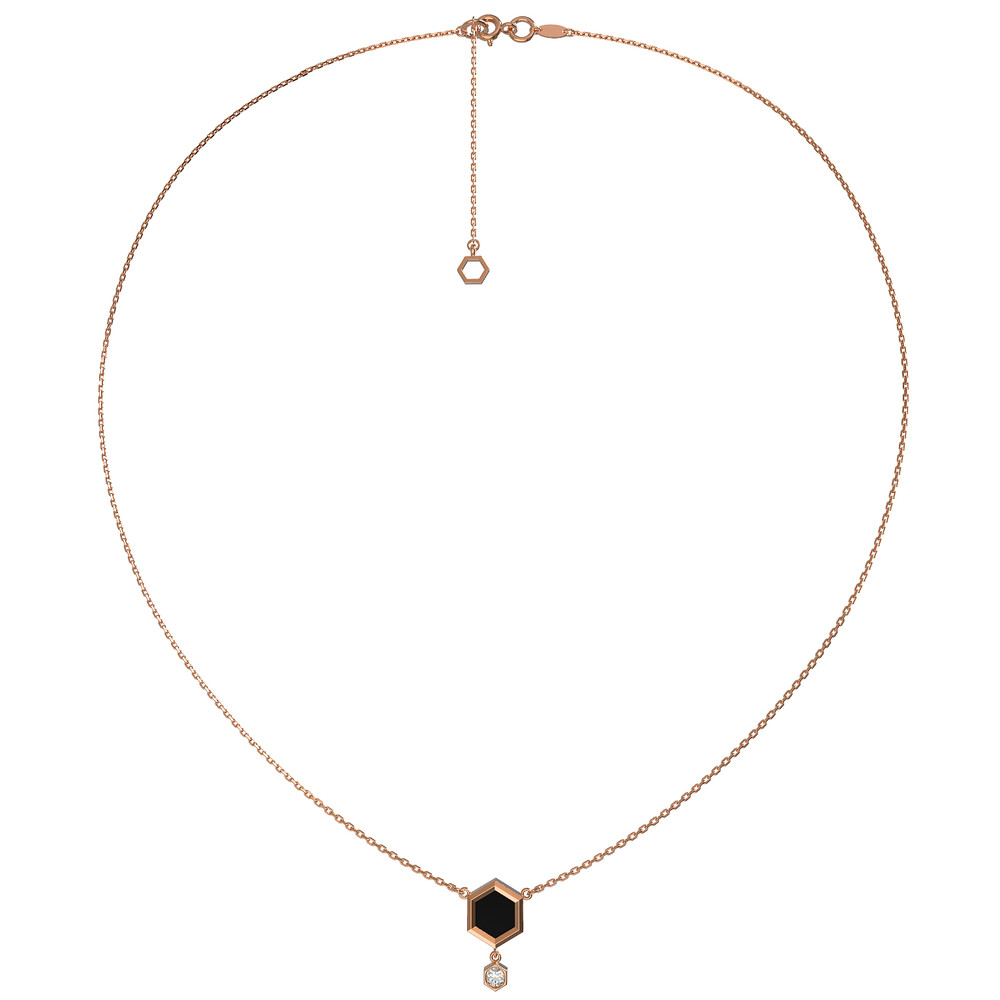 Колье из золота c бриллиантами и ониксом