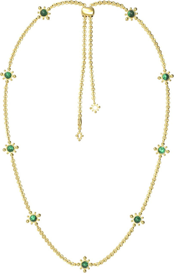 Колье из лимонного золота c малахитом