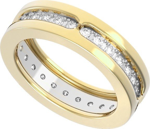 Кольцо из лимонного золота c бриллиантами