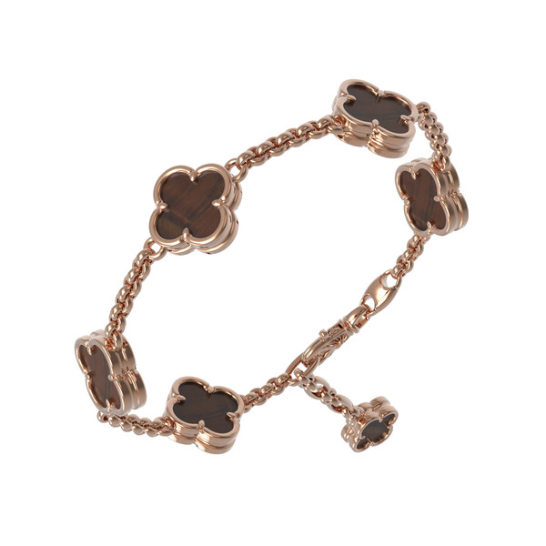 Браслет из золота c тигровым глазом