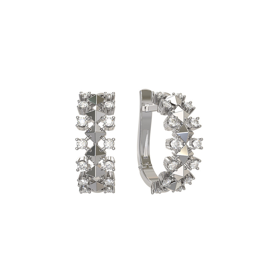 Серьги из белого золота c бриллиантами