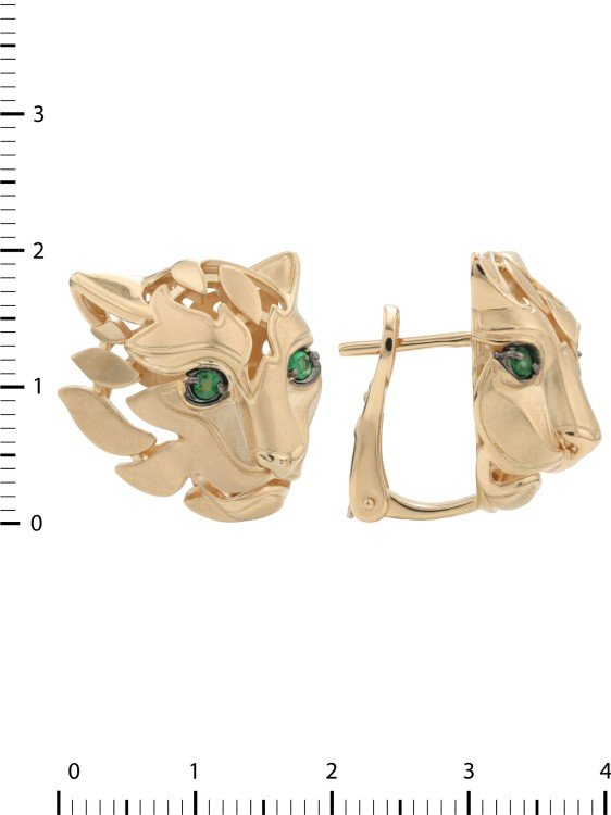 Серьги из золота c изумрудом