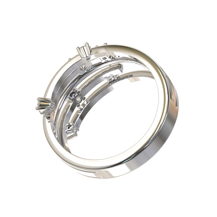 Кольцо из белого золота c бриллиантами