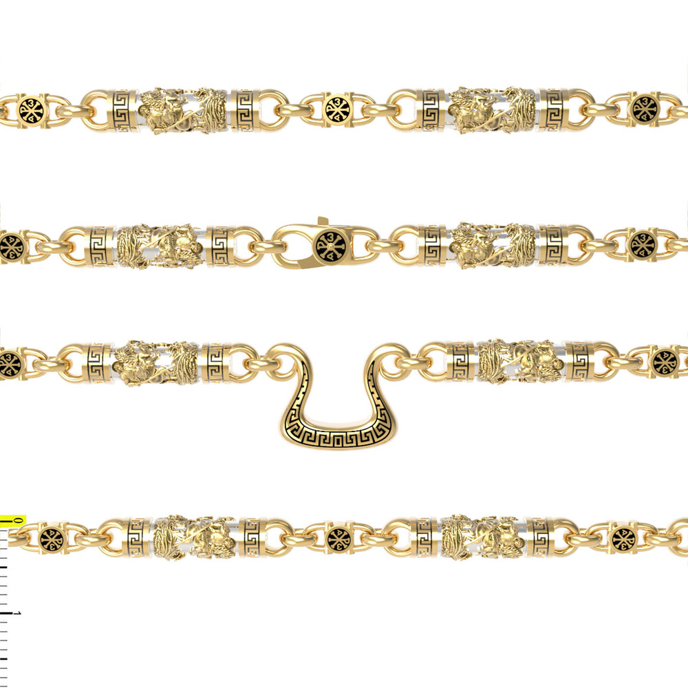 Цепь из лимонного золота c эмаль