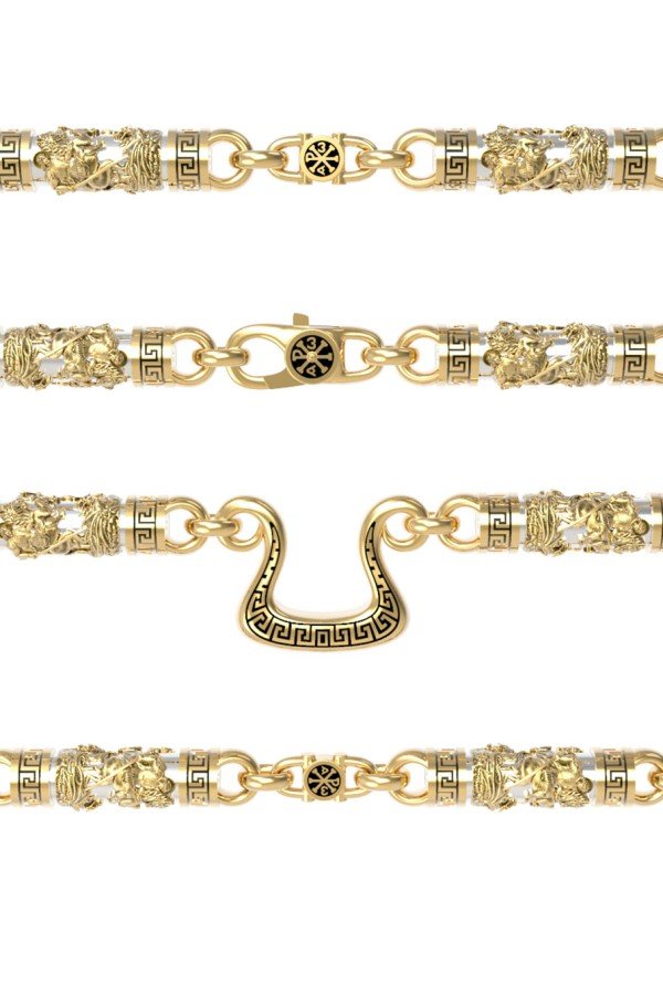 Цепь из лимонного золота c эмаль