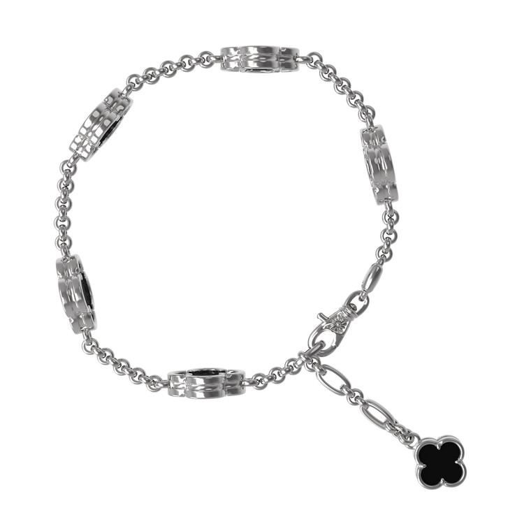 Браслет из белого золота c ониксом