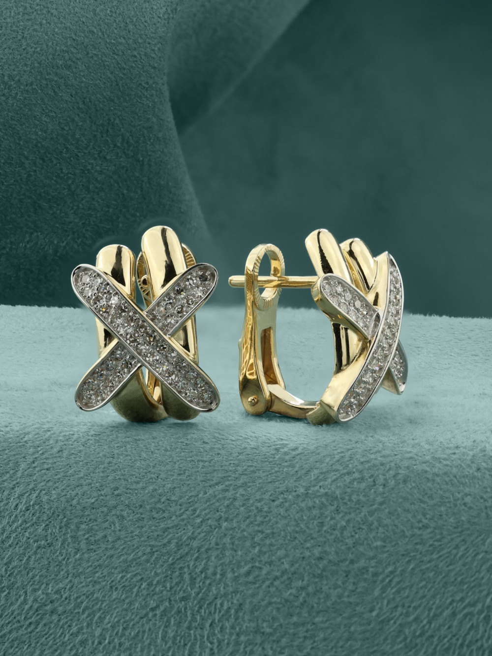 Серьги из лимонного золота c бриллиантами