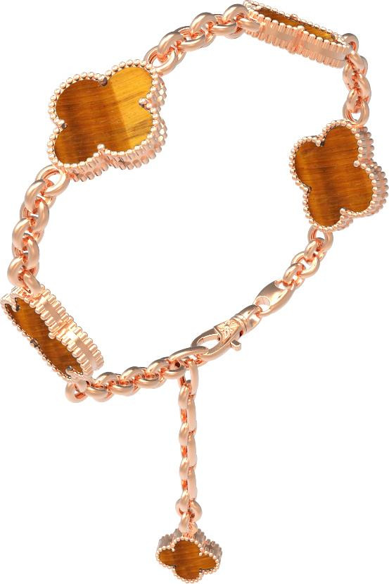 Браслет из золота c тигровым глазом