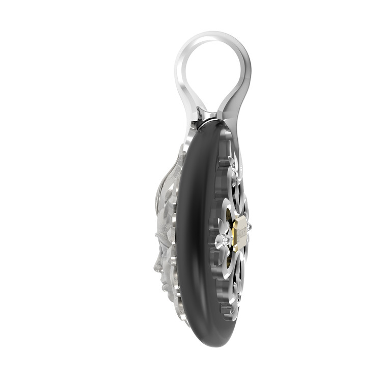 Подвеска из белого золота c ониксом