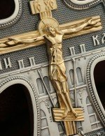 Крест из серебра 925 пробы и золота 585 пробы
