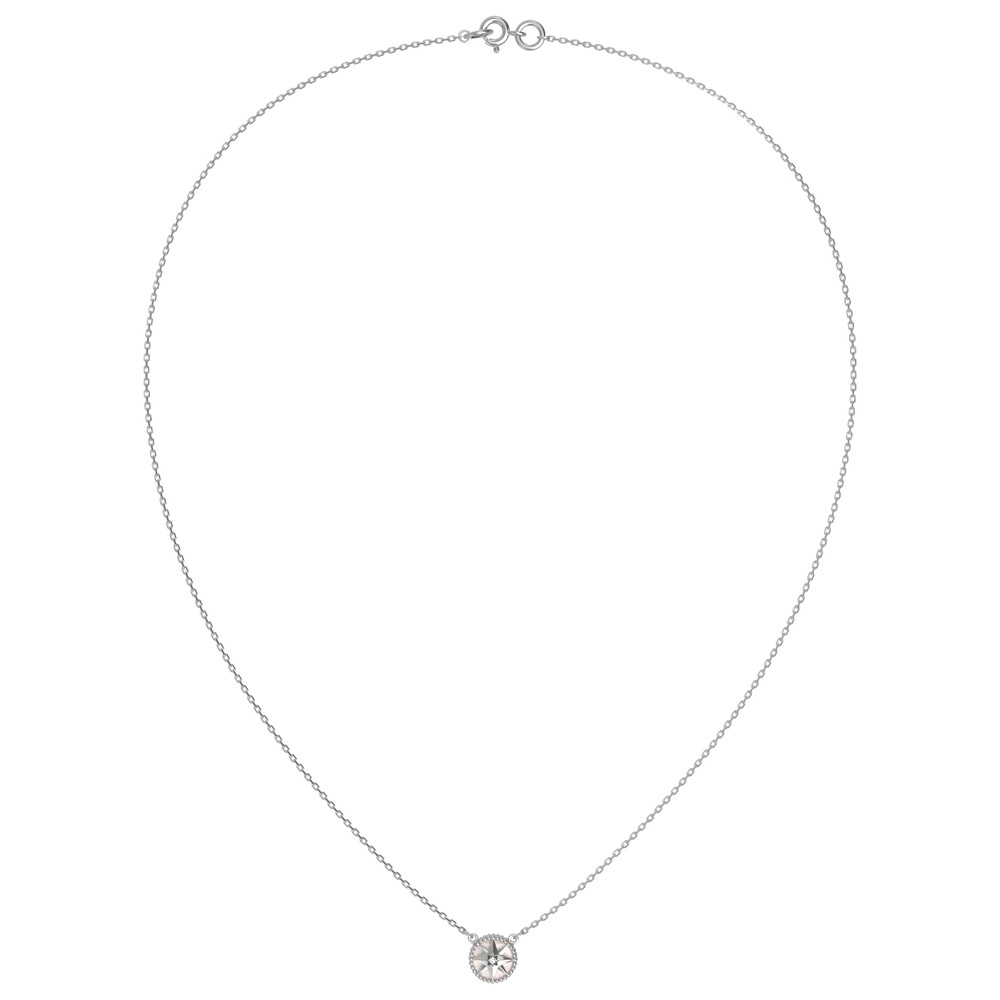 Колье из белого золота c бриллиантами и перламутром